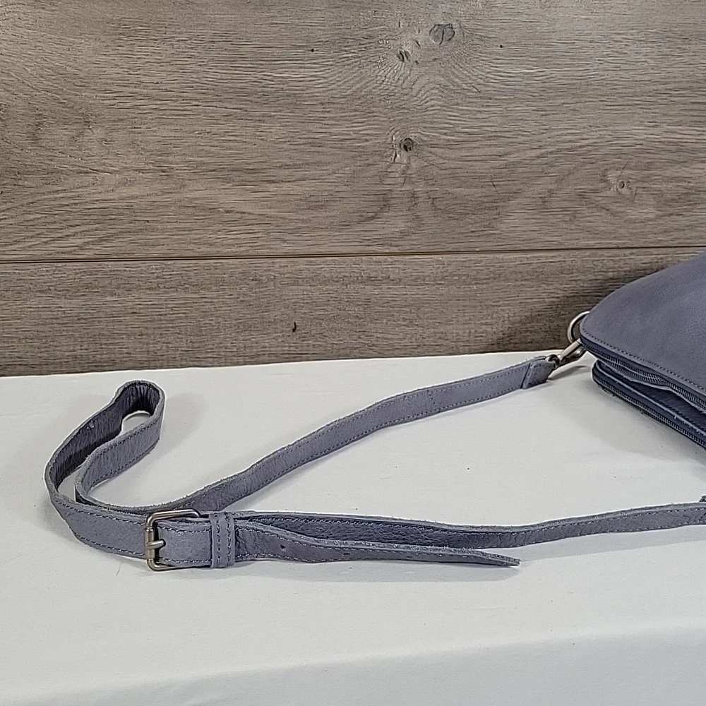 Liebeskind Berlin Light Blue Quilted Leather Crossbody Bag in Dusty Blue